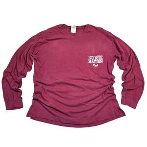 PINK Victorias Secret Shirt Women S Short Sleeve Red‎ Preppy Lounge Y2k Comfort